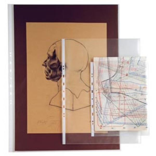 Buste forate Atla T - pesante - liscio - 25 x 35 cm - trasparente - Sei Rota - conf. 10 pezzi Buste forate Atla T - pesante - liscio - 25 x 35 cm - trasparente - Sei Rota - conf. 10 pezzi