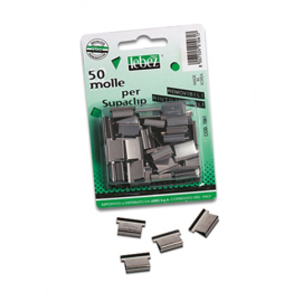 Molle di ricambio per SuperClip - colori assortiti - Lebez - conf. 50 pezzi Molle di ricambio per SuperClip - colori assortiti - Lebez - conf. 50 pezzi