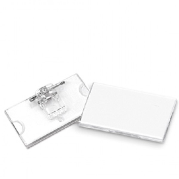 Portabadge con clip e spilla - 6,5 x 3 cm - Lebez Portabadge con clip e spilla - 6,5 x 3 cm - Lebez