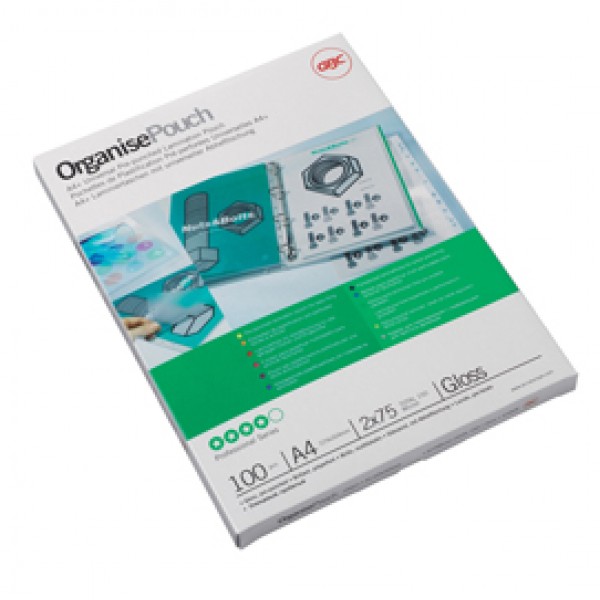 Pouches - A4 - 216 x 303 mm - 2 x 75 micron - GBC - conf. 100 pezzi Pouches - A4 - 216 x 303 mm - 2 x 75 micron - GBC - conf. 100 pezzi