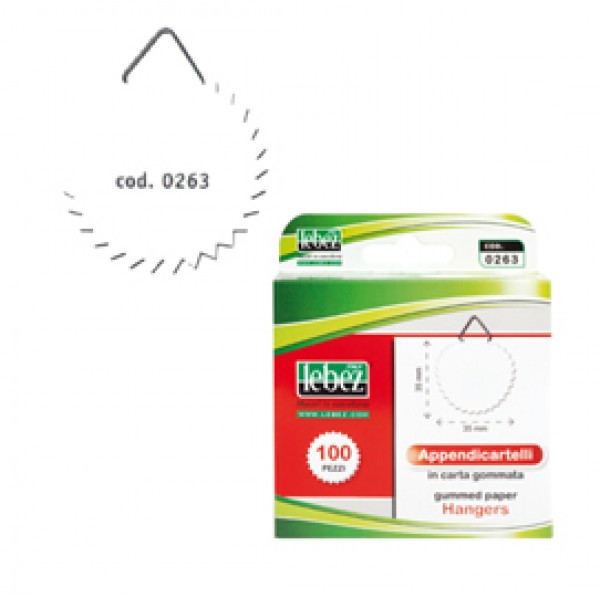 Appendicartelli adesivi - 3,5 cm - carta gommata - bianco - Lebez - conf. 100 pezzi Appendicartelli adesivi - 3,5 cm - carta gommata - bianco - Lebez - conf. 100 pezzi