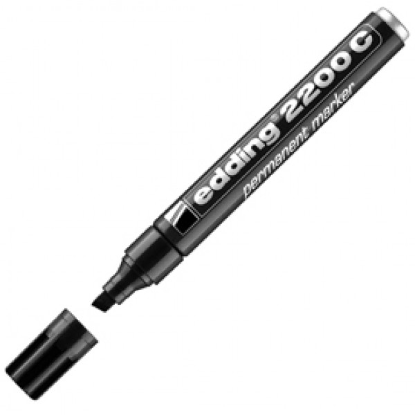 Marcatore permanente Edding 2200c - punta a scalpello - 1,5 - 5,0 mm - nero - Edding Marcatore permanente Edding 2200c - punta a scalpello - 1,5 - 5,0 mm - nero - Edding
