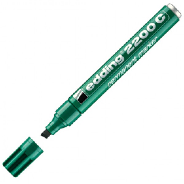 Marcatore permanente Edding 2200c - punta a scalpello - 1,5 - 5 mm - verde - Edding Marcatore permanente Edding 2200c - punta a scalpello - 1,5 - 5 mm - verde - Edding