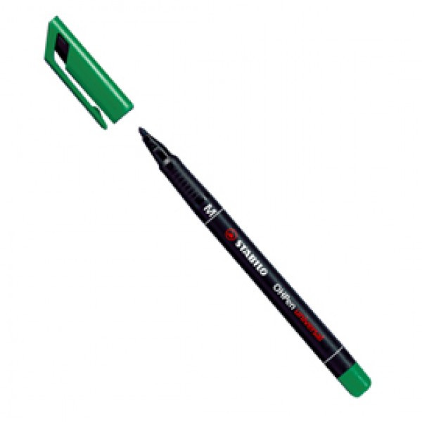 Pennarello OHPen universal permanente 843 - punta media 1 mm - verde - Stabilo Pennarello OHPen universal permanente 843 - punta media 1 mm - verde - Stabilo