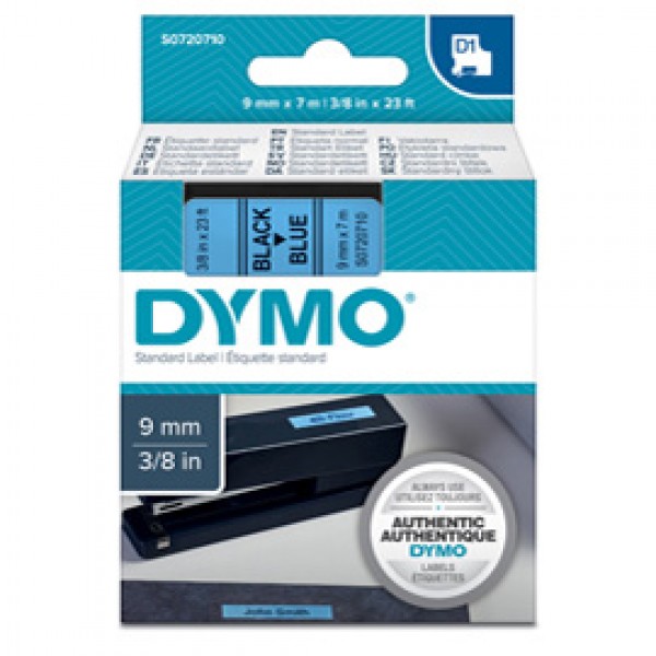 Nastro D1 409160 - 9 mm x 7 mt - nero/blu - Dymo Nastro D1 409160 - 9 mm x 7 mt - nero/blu - Dymo