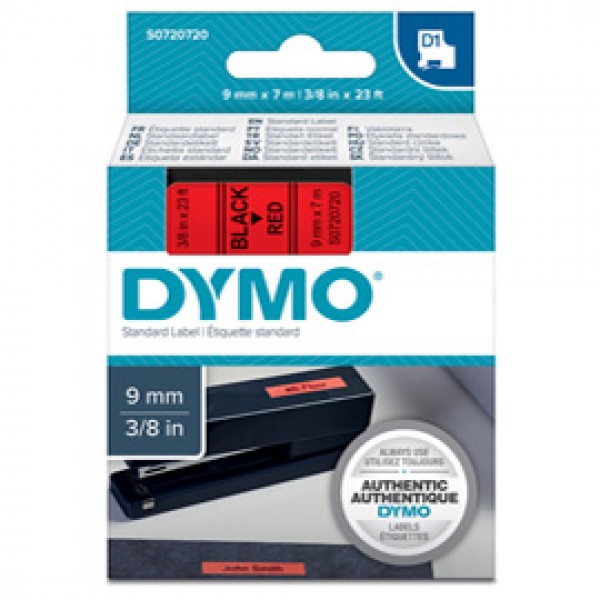Nastro D1 409170 - 9 mm x 7 mt - nero/rosso - Dymo Nastro D1 409170 - 9 mm x 7 mt - nero/rosso - Dymo