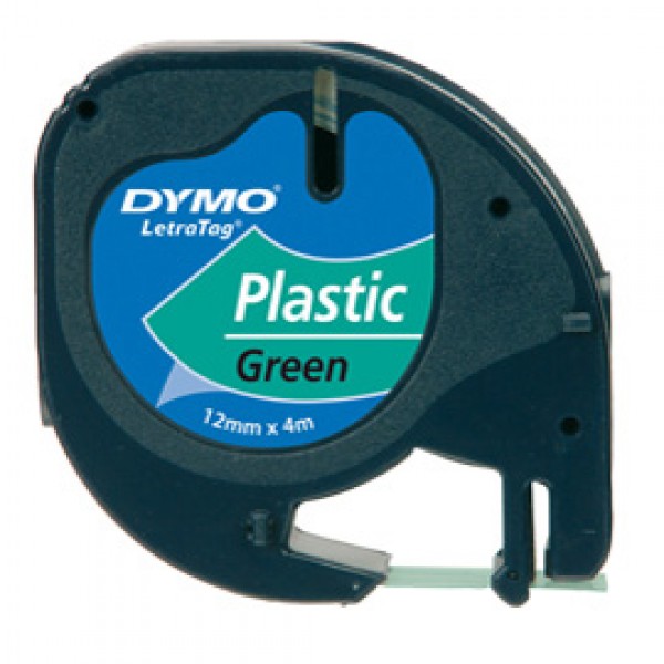 Nastro Letratag 912040 - in plastica - 12 mm x 4 mt - verde - Dymo Nastro Letratag 912040 - in plastica - 12 mm x 4 mt - verde - Dymo
