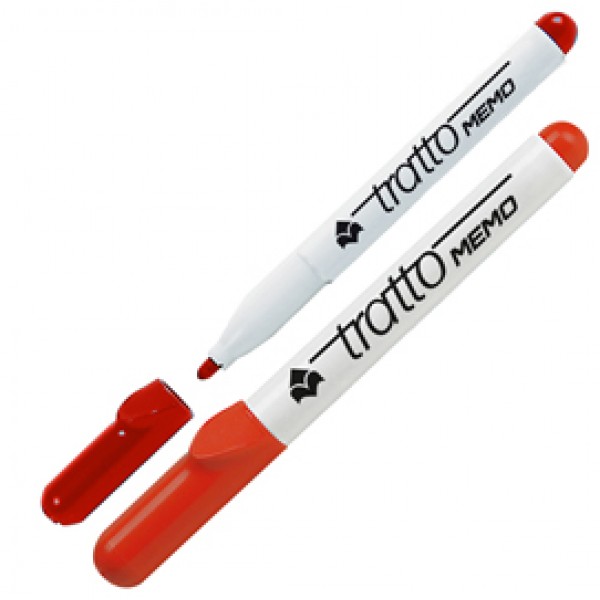 Pennarello Tratto Memo- a secco - per lavagne cancellabili - punta conica - tratto 2,5 mm - rosso - Tratto Pennarello Tratto Memo- a secco - per lavagne cancellabili - punta conica - tratto 2,5 mm - rosso - Tratto