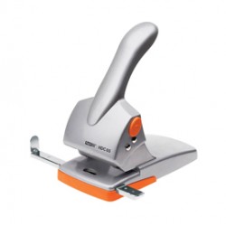 Perforatore HDC65 - massimo 65 fogli - 2 fori - passo 8 cm - argento/arancio - Rapid
