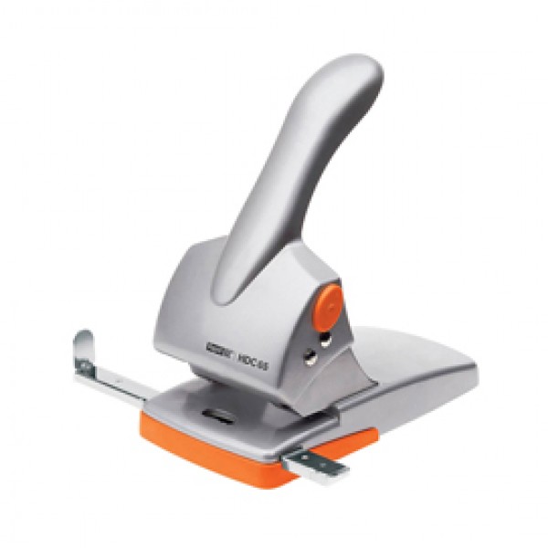 Perforatore HDC65 - massimo 65 fogli - 2 fori - passo 8 cm - argento/arancio - Rapid Perforatore HDC65 - massimo 65 fogli - 2 fori - passo 8 cm - argento/arancio - Rapid