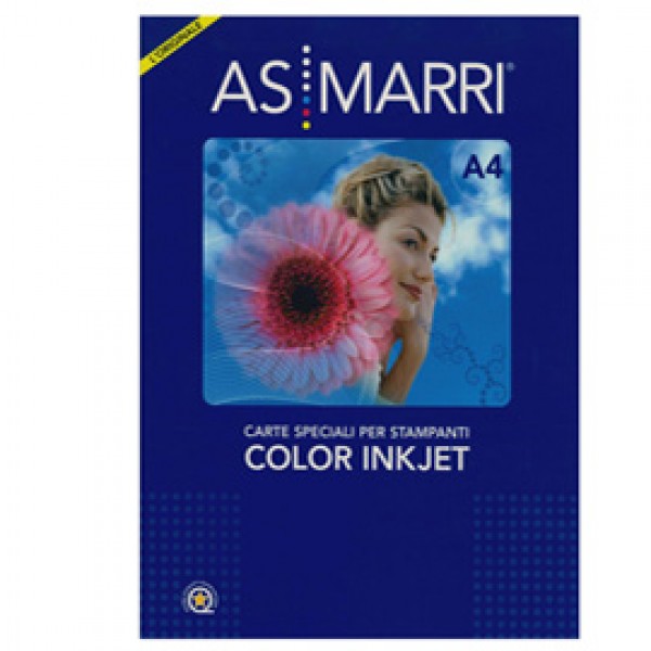 Carta fotografica - per inkjet - A4 - 180 gr - 50 fogli - effetto lucido - bianco - As Marri