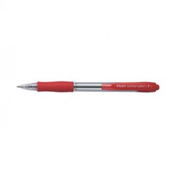 Penna sfera a scatto Super Grip - punta fine 0,7 mm - rosso - Pilot