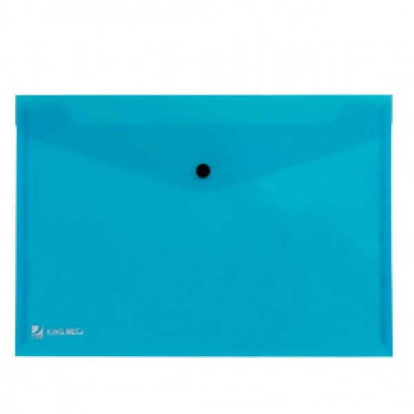 Busta con bottone Pull - 21x29,7 cm - azzurro - King Mec Busta con bottone Pull - 21x29,7 cm - azzurro - King Mec