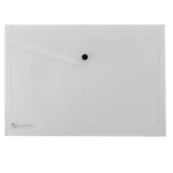 Busta con bottone Pull - 21x29,7 cm - trasparente - King Mec Busta con bottone Pull - 21x29,7 cm - trasparente - King Mec