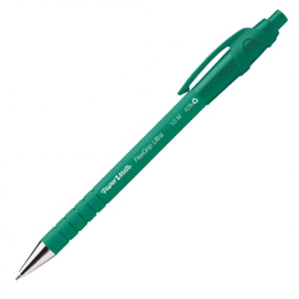Penna a sfera a scatto Flexgrip Ultra - punta 1,0mm - verde - Papermate Penna a sfera a scatto Flexgrip Ultra - punta 1,0mm - verde - Papermate