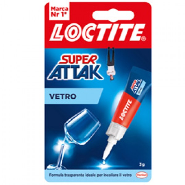 Colla Super Attak Vetro - 3 gr - trasparente - Loctite Colla Super Attak Vetro - 3 gr - trasparente - Loctite