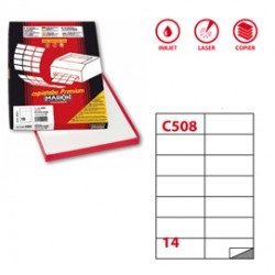 Etichetta adesiva C508 - permanente - 105x42,43mm - 14 etichette per foglio - bianco - Markin - scatola 100 fogli A4
