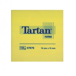 Blocco foglietti - giallo pastello - 76 x 76mm - 63gr - 100 fogli - Tartan™