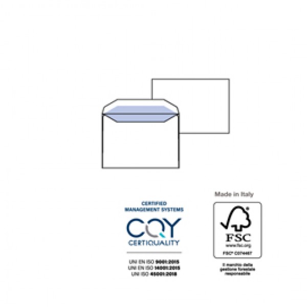 Busta Busta Silver Matic FSC - senza finestra - gommata - 12 x 18 cm - 80 gr - bianco - Pigna Envelopes - conf. 25 pezzi Busta Busta Silver Matic FSC - senza finestra - gommata - 12 x 18 cm - 80 gr - bianco - Pigna Envelopes - conf. 25 pezzi