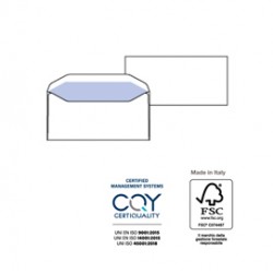 Busta Busta Silver Matic FSC - senza finestra - gommata - 11 x 23 cm - 80 gr -  bianco - Pigna Envelopes - conf. 25 pezzi