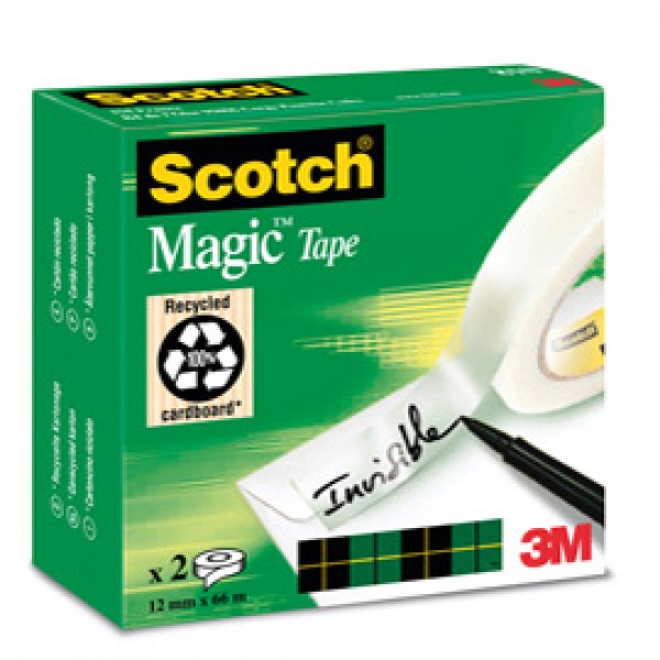 Nastro adesivo Magic™ 810 - permanente - 12 mm x 66 mt - trasparente - Scotch® - scatola 2 rotoli