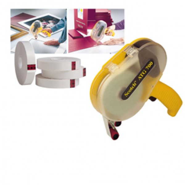 Dispenser per nastro biadesivo ATG 700 - impugnatura in plastica - trasparente - Scotch® Dispenser per nastro biadesivo ATG 700 - impugnatura in plastica - trasparente - Scotch®