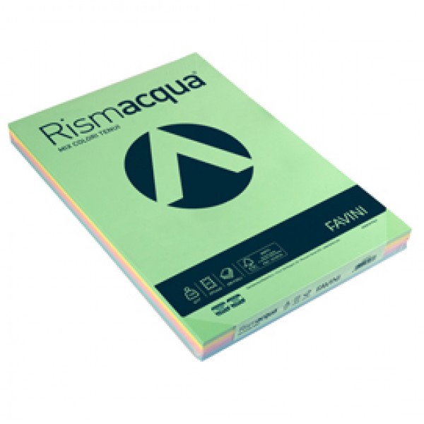 Carta Rismacqua - A3 - 140 gr - mix 5 colori - Favini - conf. 200 fogli