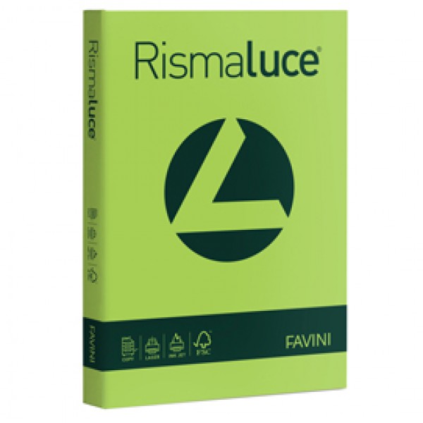 Carta Rismaluce - A4 - 200 gr - verde pistacchio 54 - Favini - conf. 125 fogli