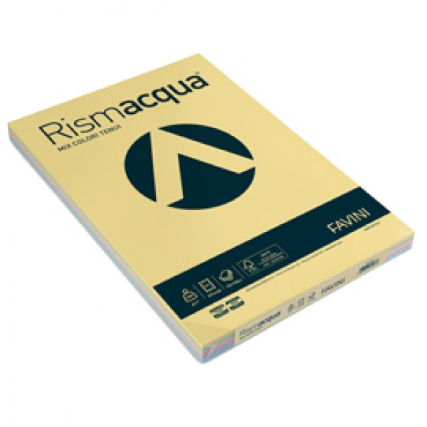 Carta Rismacqua - A3 - 200 gr - mix 5 colori - Favini - conf. 125 fogli