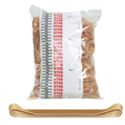 Elastico fettuccia - caucciù - ø 15 cm x 8 mm -  avana - Viva - sacco da 1 kg