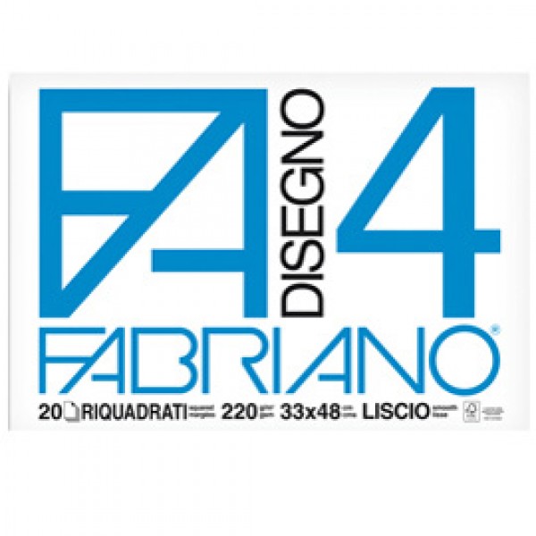 Album F4 - 33x48cm - 220gr - 20 fogli - liscio squadrato - Fabriano Album F4 - 33x48cm - 220gr - 20 fogli - liscio squadrato - Fabriano
