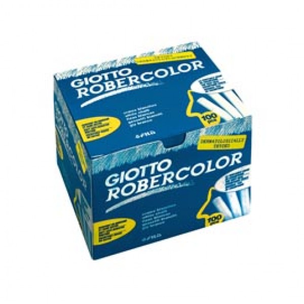 Gessetti Robercolor - lunghezza 80mm con diametro 10mm - bianco - Giotto - Scatola 100 gessetti tondi Gessetti Robercolor - lunghezza 80mm con diametro 10mm - bianco - Giotto - Scatola 100 gessetti tondi