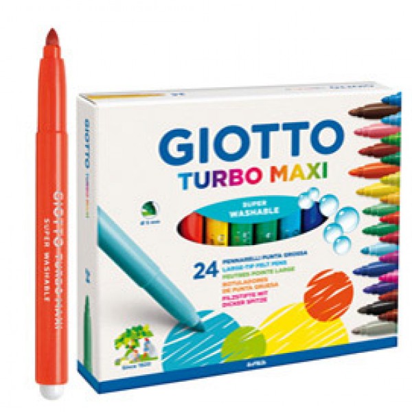 Pennarelli Turbomaxi - punta ø5mm - colori assortiti - Giotto - astuccio 24 pezzi