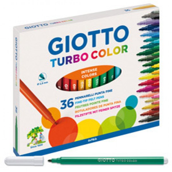 Pennarelli Turbo Color - punta ø2,8mm - colori assortiti - Giotto - astuccio 36 pezzi