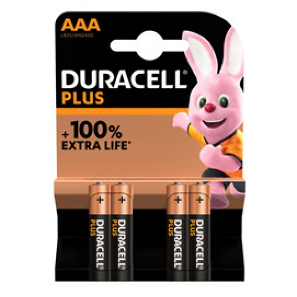 Pila Mini Stilo AAA Plus100 - MN2400 - Duracell - blister 4 pezzi Pila Mini Stilo AAA Plus100 - MN2400 - Duracell - blister 4 pezzi