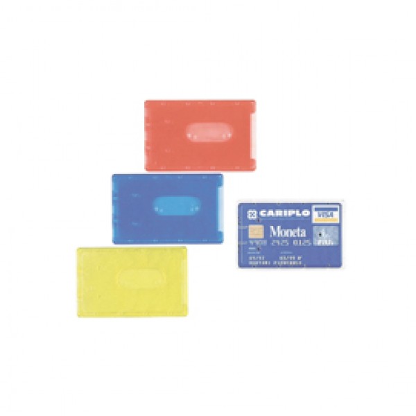 Porta Cards rigido - PVC - 8,5x5,4 cm - colori assortiti - Favorit