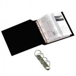 Raccoglitore Stelvio - 4 anelli tondi 16 mm - dorso 2,5 cm - 22x30 cm - nero - Sei Rota