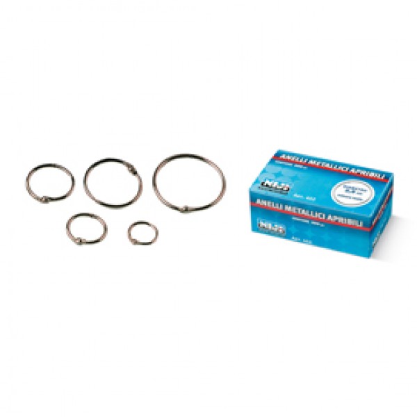 Anelli metallici - 5,2 cm - per rilegatura - Lebez - conf. 50 pezzi Anelli metallici - 5,2 cm - per rilegatura - Lebez - conf. 50 pezzi