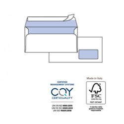 Busta Silver90 Strip FSC - con finestra - internografata - 11 x 23 cm - 90 gr - bianco - Pigna Envelopes - conf. 500 pezzi