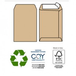 Busta a sacco Multi Strip - strip adesivo - 23 x 33 cm - 100 gr - carta riciclata FSC - avana - Pigna Envelopes - conf. 500 pezzi