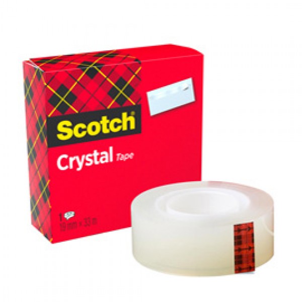 Nastro adesivo Crystal 600 - 33 mt x 19 mm - trasparente - Scotch®