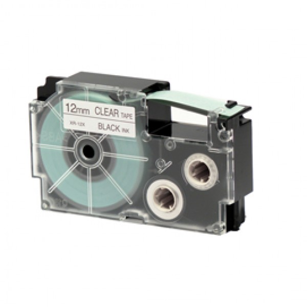 Nastro - 12 mm x 8 mt - nero/ trasparente - Casio Nastro - 12 mm x 8 mt - nero/ trasparente - Casio