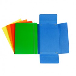 Cartellina con elastico - cartone plastificato - 3 lembi - 17x25 cm - azzurro - Cartotecnica del Garda