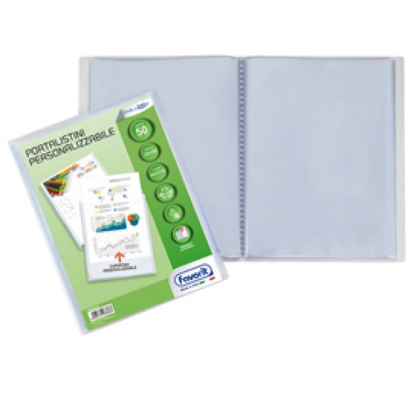 Portalistini personalizzabile Sviluppo - buccia - 22x30 cm - 50 buste - trasparente - Favorit Portalistini personalizzabile Sviluppo - buccia - 22x30 cm - 50 buste - trasparente - Favorit