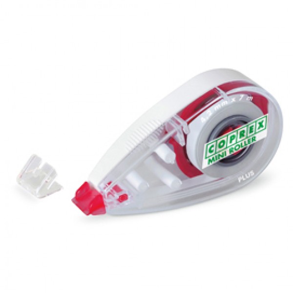 Correttore a nastro Mini Roller - 4,2mm x 7mt - chiusura salva nastro - Coprex Correttore a nastro Mini Roller - 4,2mm x 7mt - chiusura salva nastro - Coprex
