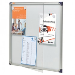 Bacheca per interni ultrapiatta - fondo in metallo magnetico bianco - 6 fogli A4 - orizzontale - Nobo