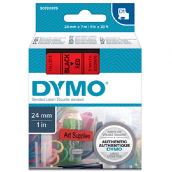 Nastro D1 537170 - 24 mm x 7 mt - nero/rosso - Dymo Nastro D1 537170 - 24 mm x 7 mt - nero/rosso - Dymo