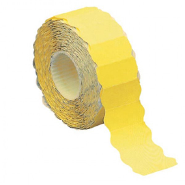 Etichetta a onda - permanente - 26x12 mm - giallo fluo - Markin - rotolo da 1500 etichette