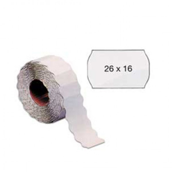 Etichetta a onda - removibile - 26x16 mm - bianco - Markin - rotolo da 1000 etichette Etichetta a onda - removibile - 26x16 mm - bianco - Markin - rotolo da 1000 etichette