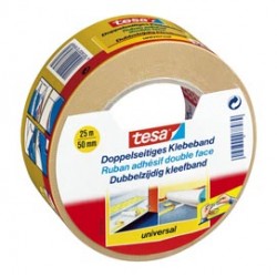 Nastro biadesivo - 25 mt x 50 mm - taglio facilitato - bianco - Tesa®